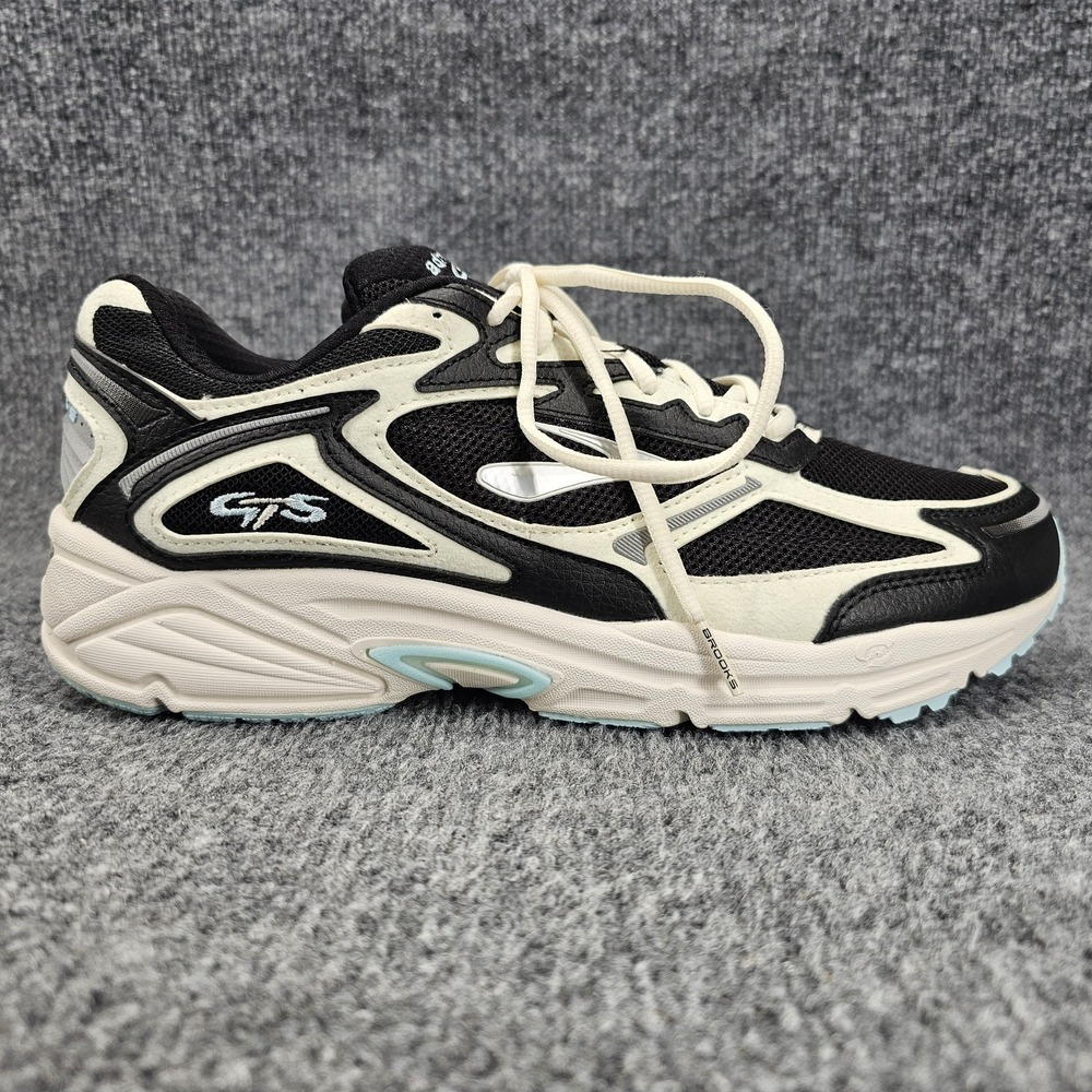 Brooks Adrenaline GTS 4 Mens Size 10.5 Black Coconut Silver Road Running Shoes